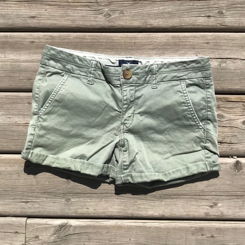 AEO Stretch Olive Shorts